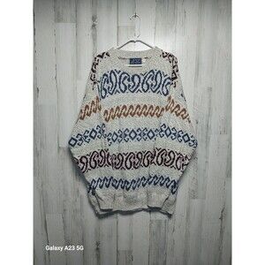 Peconic Bay Traders Men's XL Cotton Sweater Made In USA Vintage Grandpa